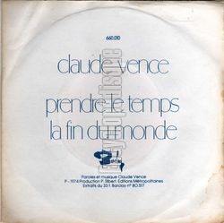 [Pochette de Prendre le temps (Claude VENCE)]