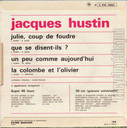 [Pochette de Julie, coup de foudre (Jacques HUSTIN) - verso]