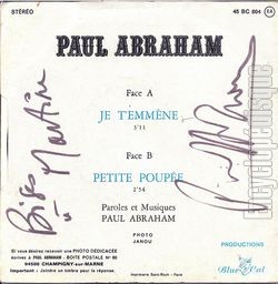 [Pochette de Je t’emmne (Pal ABRAHAM) - verso]