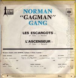 [Pochette de Les escargots (NORMAN GAGMAN GANG) - verso]