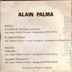 [Pochette de Le soleil, le vin blanc nouveau (Alain PALMA) - verso]