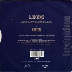 [Pochette de La mcanique (Alix ROBINSON) - verso]