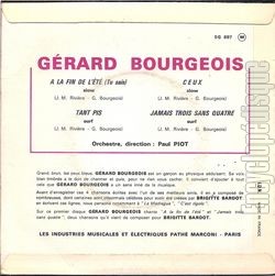 [Pochette de  la fin de l’t (tu sais) (Grard BOURGEOIS) - verso]