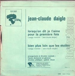 [Pochette de Lorsqu’on dit je t’aime pour la premire fois (Jean-Claude DAIGLE) - verso]