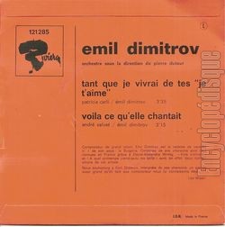 [Pochette de Tant que je vivrai de tes "je t’aime" (Emil DIMITROV) - verso]