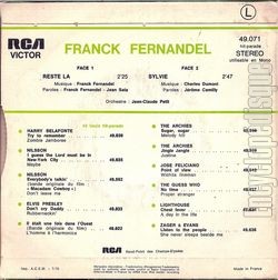 [Pochette de Reste l (Franck FERNANDEL) - verso]