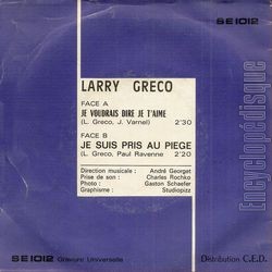 [Pochette de Je voudrais dire je t’aime (Larry GRCO) - verso]