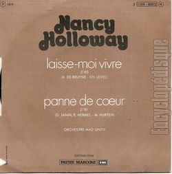 [Pochette de Laisse-moi vivre (Nancy HOLLOWAY) - verso]