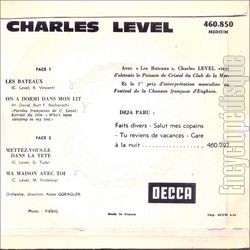 [Pochette de Les bateaux (Charles LEVEL) - verso]