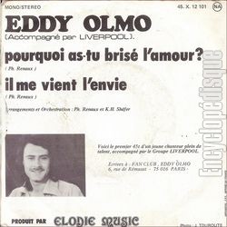 [Pochette de Pourquoi as-tu bris l’amour ? (Eddy OLMO) - verso]