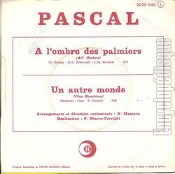 [Pochette de  l’ombre des palmiers (PASCAL) - verso]