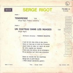 [Pochette de Tendresse (Serge RIGOT) - verso]