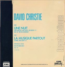 [Pochette de Une nuit (David CHRISTIE) - verso]