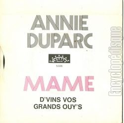 [Pochette de Mame (Annie DUPARC) - verso]