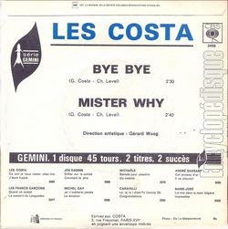 [Pochette de Bye bye (Les COSTA) - verso]