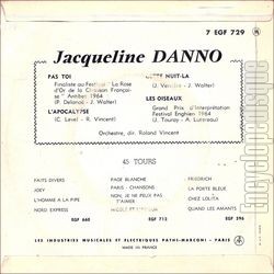 [Pochette de Pas toi (Jacqueline DANNO) - verso]