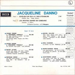 [Pochette de Quelqu’un qui a l’air d’oublier (Jacqueline DANNO) - verso]