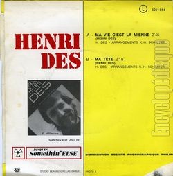 [Pochette de Ma vie c’est la mienne (Henri DS) - verso]