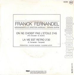 [Pochette de On ne choisit pas l’toile (Franck FERNANDEL) - verso]