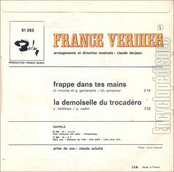 [Pochette de Frappe dans tes mains (France VERDIER) - verso]