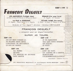 [Pochette de Les amoureux (Franois DEGUELT) - verso]