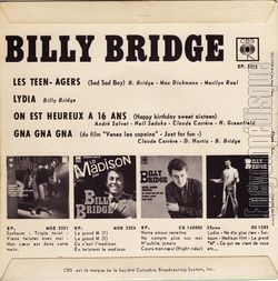 [Pochette de On est heureux  16 ans (Billy BRIDGE) - verso]