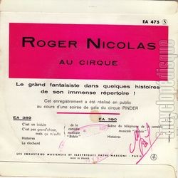 [Pochette de Au cirque (Roger NICOLAS) - verso]