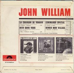 [Pochette de La chanson de Yohann (John WILLIAM) - verso]