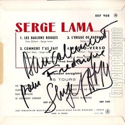 [Pochette de Les ballons rouges (Serge LAMA) - verso]