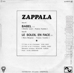 [Pochette de Babel (ZAPPALA) - verso]