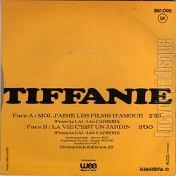 [Pochette de Moi, j’aime les films d’amour (TIFFANIE) - verso]