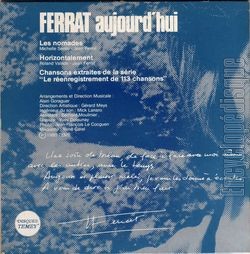 [Pochette de Ferrat aujourd’hui "Les nomades" (Jean FERRAT) - verso]