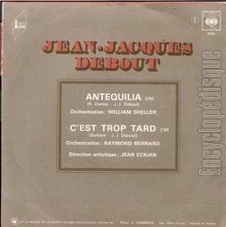 [Pochette de Antequilla (Jean-Jacques DEBOUT) - verso]