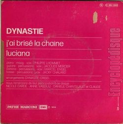 [Pochette de J’ai bris la chaine (DYNASTIE) - verso]