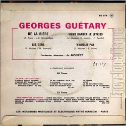 [Pochette de De la bire (Georges GUTARY) - verso]