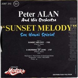 [Pochette de Sunset melody (Peter ALAN) - verso]