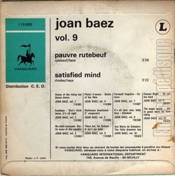 [Pochette de Joan BAEZ -  Pauvre Rutebœuf  (Les FRANCOPHILES) - verso]