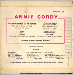 [Pochette de Quand un homme est un homme (Annie CORDY) - verso]