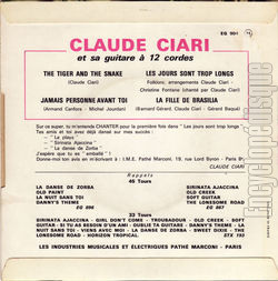 [Pochette de The tiger and the snake (Claude CIARI) - verso]