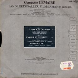 [Pochette de L’amour en question (B.O.F.  Films ) - verso]