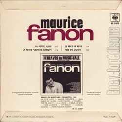 [Pochette de La petite juive (Maurice FANON) - verso]