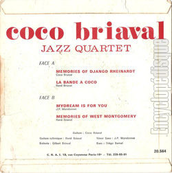 [Pochette de Jazz quartet (COCO BRIAVAL GROUP) - verso]