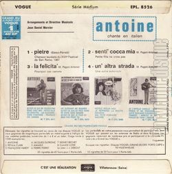 [Pochette de Pietre (ANTOINE) - verso]