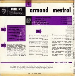 [Pochette de Mlodies classiques (Armand MESTRAL) - verso]