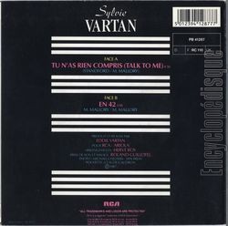 [Pochette de Tu n’as rien compris (Sylvie VARTAN) - verso]