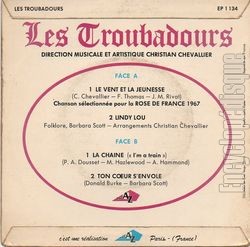 [Pochette de Le vent et la jeunesse (Les TROUBADOURS) - verso]