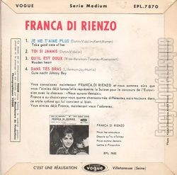 [Pochette de Je ne t’aime plus (Franca DI RIENZO) - verso]