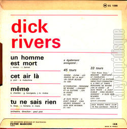 [Pochette de Un homme est mort (Dick RIVERS) - verso]