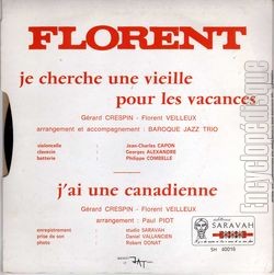 [Pochette de Je cherche une vieille pour les vacances (FLORENT) - verso]