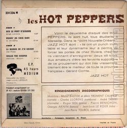 [Pochette de Sur le pont d’Avignon (Les HOT PEPPERS) - verso]